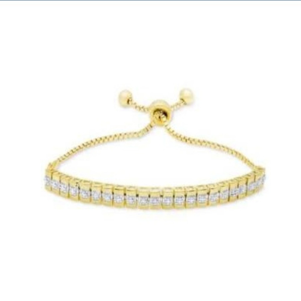 NWT Diamond Silver Plated Slide Bracelet